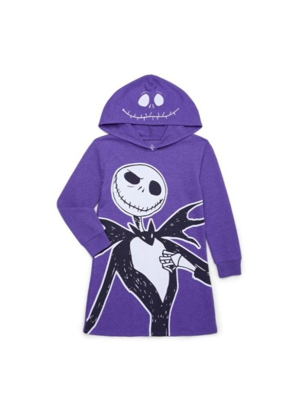 Disney Girls XS Nightmare Before Christmas Purple Jack Skellington Hooded Dress